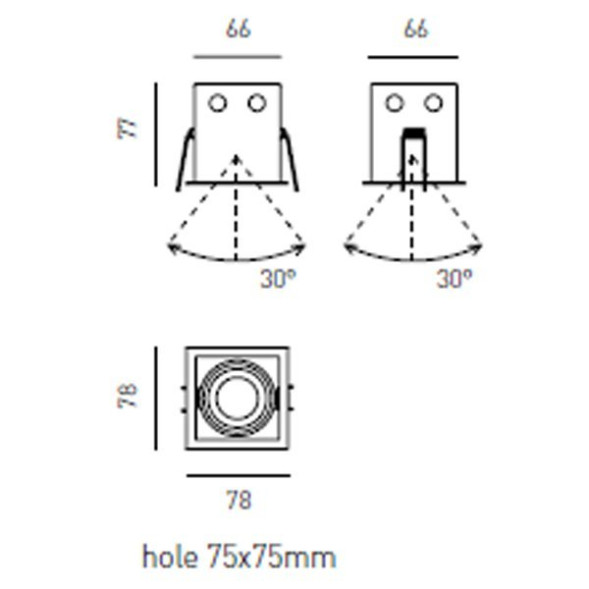 Встраиваемый спот (точечный светильник) Axo light Ficinus FICINUS 1 RECESSED DOWNLIGHT 517 07