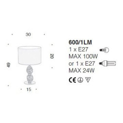 Настольная лампа IDL Charme 600/1LM coppery ivory blue