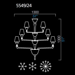 Люстра Barovier&amp;Toso Nevada 5549/24/CC/BB