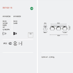Спот (точечный светильник) Fabbian Beluga Steel D57 G21 15
