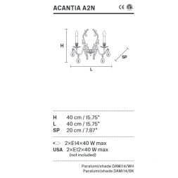 Бра Masiero Acantia A2N G03+F01 CUT