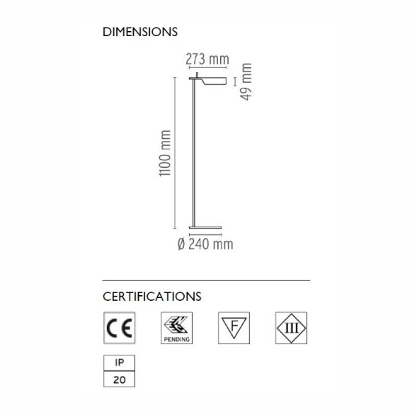 Торшер Flos Tab LED F White F6561009