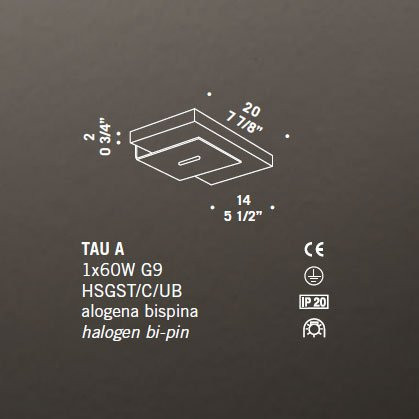 Настенный светильник De Majo TAU A 0TAU00A00