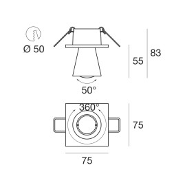 Встраиваемый светильник Linea Light Conus 7269