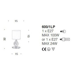 Настольная лампа IDL Charme 600/1LP steel ivory blue