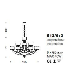 Люстра IDL Crystal blade 512/6+3 Light gold
