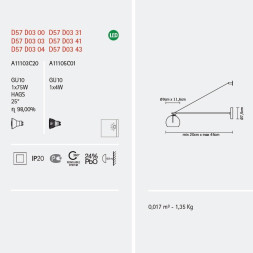 Спот (точечный светильник) Fabbian Beluga Steel D57 D05 15
