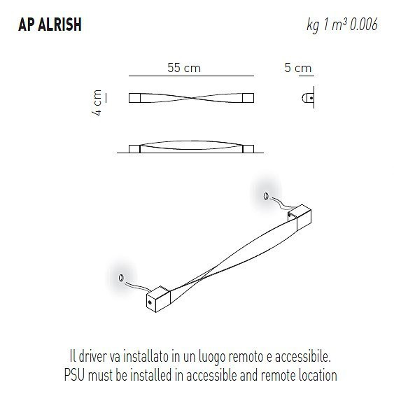 Настенный светильник Axo Light AP ALRISH APALRISHXXXXLED