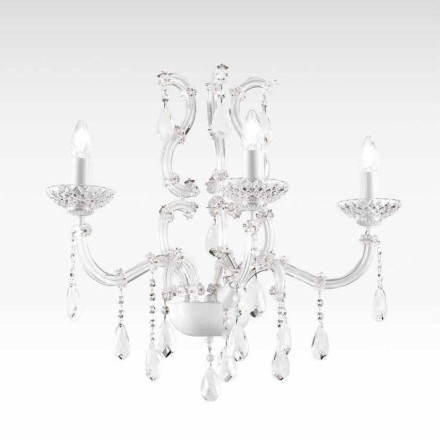 Бра Beby Group Nuovo Vintage 6101/3A White Leather 01 CUT CRYSTAL