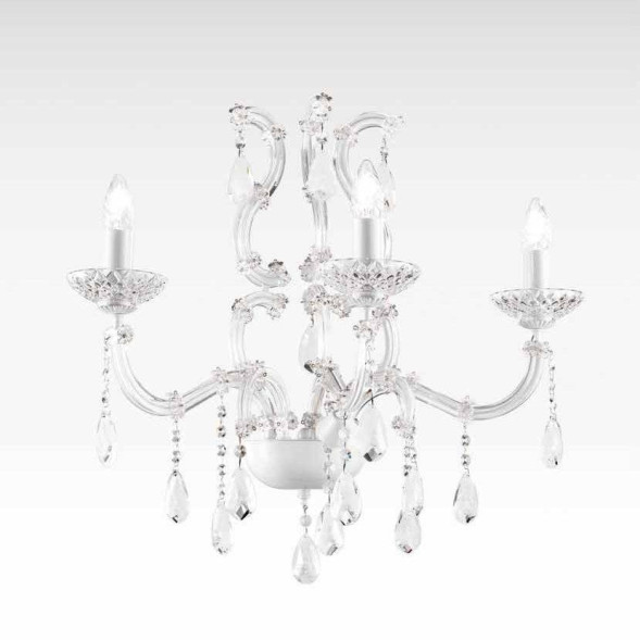 Бра Beby Group Nuovo Vintage 6101/3A White Leather 01 CUT CRYSTAL