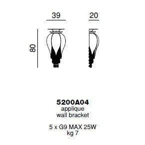 Настенный светильник Beby Group Bouquet 5200A04 Light gold Golden Portofino Acquamarine