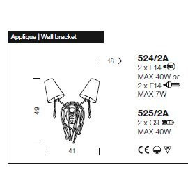 Бра IDL Flame 524/2A white+gold