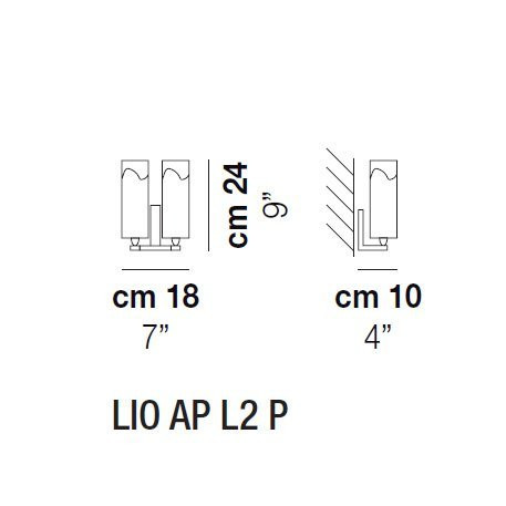 Бра Vistosi Lio AP L2 P ALO CR/BC NI
