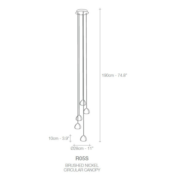 Подвесной светильник Terzani Mizu R05S H4 F4