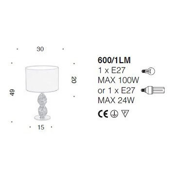 Настольная лампа IDL Charme 600/1LM bronze dove grey green