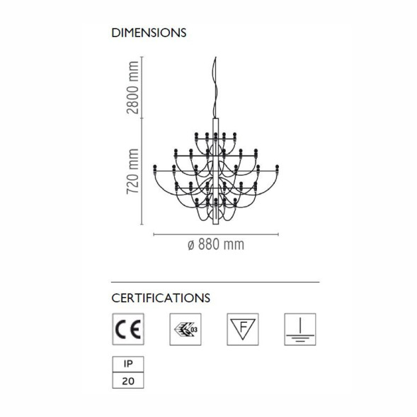 Люстра Flos 2097/30 Chrome A1400057
