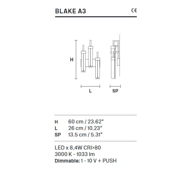 Бра Masiero Blake A3
