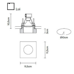 Встраиваемый спот (точечный светильник) Fabbian Lui D27 F39 00
