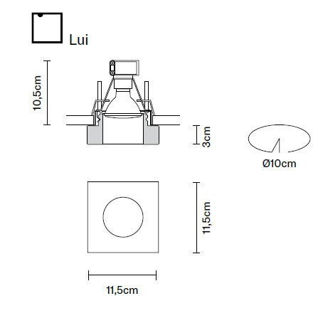 Встраиваемый спот (точечный светильник) Fabbian Lui D27 F39 00