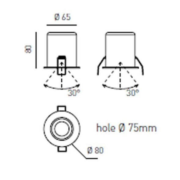 Встраиваемый спот (точечный светильник) Axo light Deminio 40 505 07