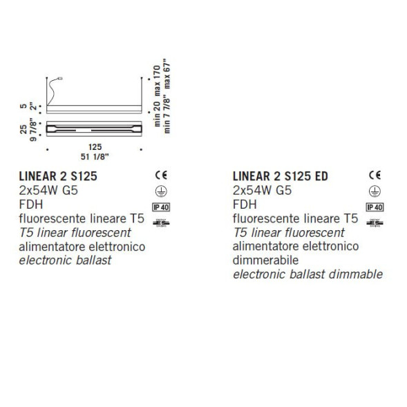 Подвесной светильник De Majo LINEAR 2 S125 0LINE0S22