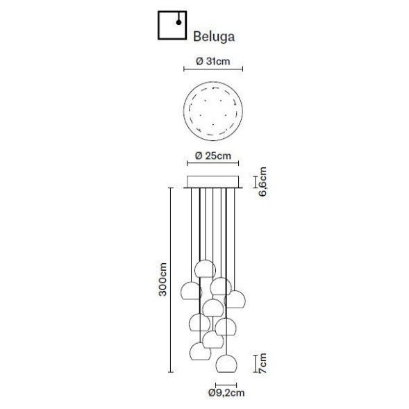 Подвесной светильник Fabbian Beluga Colour F32 A23 00