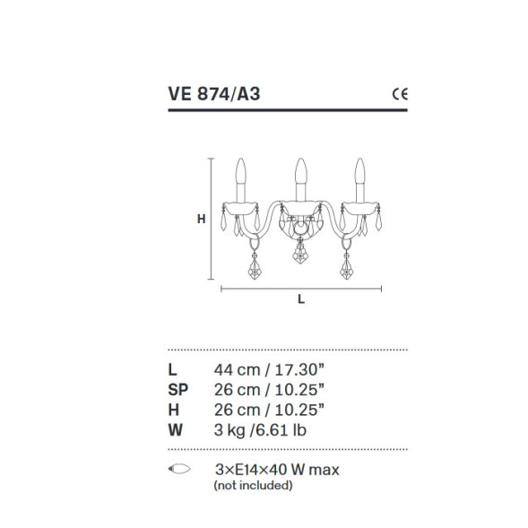 Бра Masiero Bohemia VE 874/A3 Cut