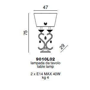 Настольная лампа Beby Group Princess 9010L02 Light gold 624 SW Golden Teak