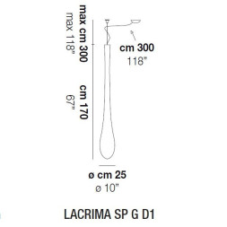 Подвесной светильник Vistosi Lacrima SP G D1 E27 BC NI