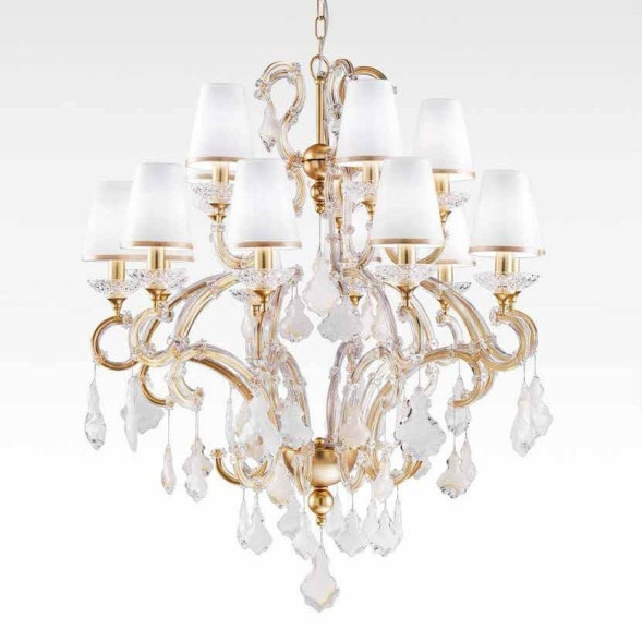 Люстра Beby Group Nuovo Vintage 6104/10+5 Satin Gold 213 White rose