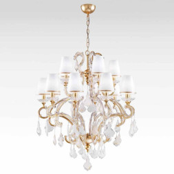 Люстра Beby Group Nuovo Vintage 6104/10+5 Satin Gold 213 White rose