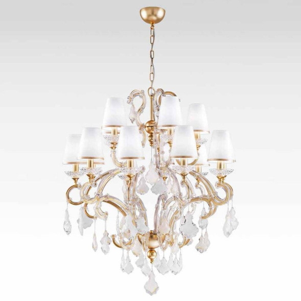 Люстра Beby Group Nuovo Vintage 6104/10+5 Satin Gold 213 White rose