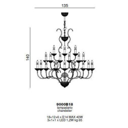 Люстра Beby Queen of Roses 9000B18 Chrome SW Silver Night