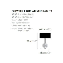 Настольная лампа Ilfari Flowers from Amsterdam T1 Black shade 10841 02