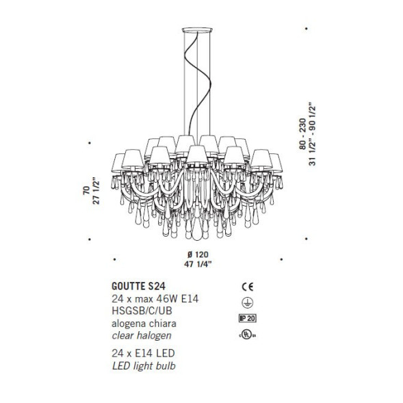 Люстра De Majo GOUTTE S24 0GOUT0SS81