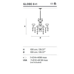 Люстра Masiero Globe 6+1 G04 Cut