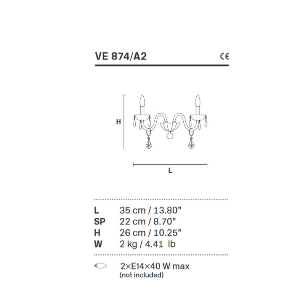 Бра Masiero Bohemia VE 874/A2 Cut