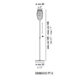 Торшер Vistosi Damasco PT G E27 CR/CR NI
