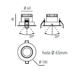 Встраиваемый спот (точечный светильник) Axo light Deminio 20 506 07