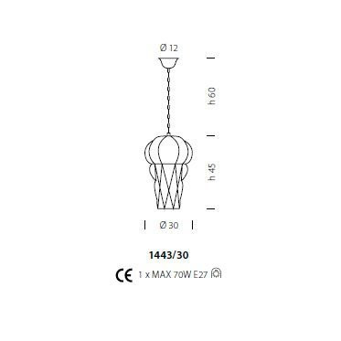 Подвесной светильник Sylcom Tiepolo 1443/30 INOX DEN
