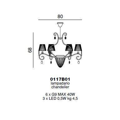 Люстра Beby Group Miss Bjioux 0117B01 Light gold Moka - N115 SW Bronze Shade