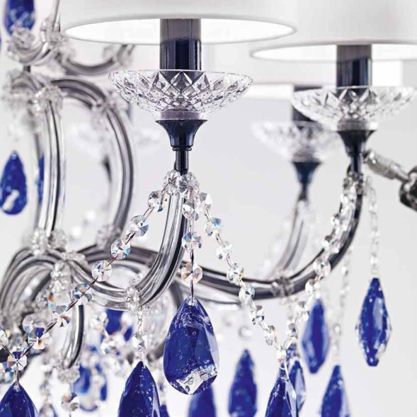 Люстра Beby Group Nuovo Vintage 6101/8 Blue Sapphire Metallized White silk Blue