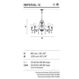Люстра Masiero Imperial 12 G03 Cut