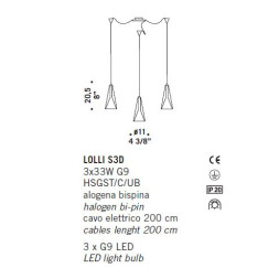 Подвесной светильник De Majo LOLLI S3D 0LOLL0S13