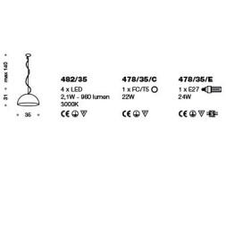 Подвесной светильник IDL Amalfi 478/35/E rusty gold