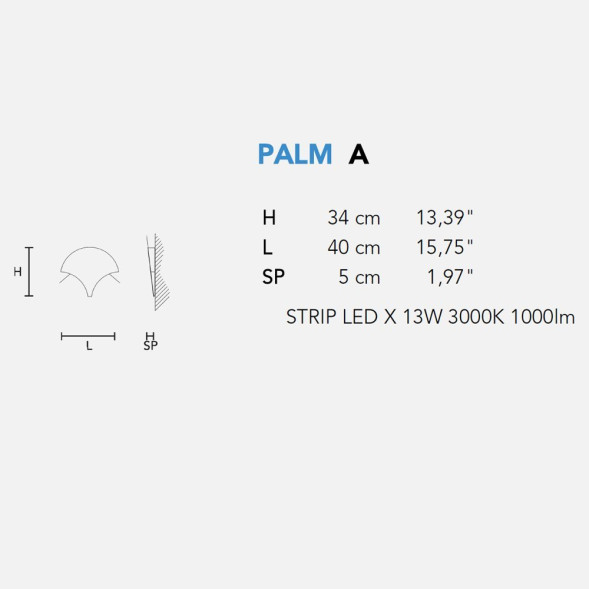 Настенный светильник Masiero Palm A F01