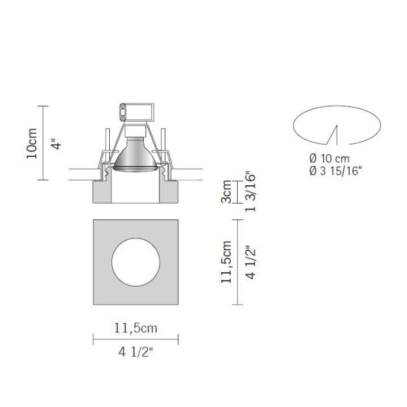 Встраиваемый светильник Fabbian Lui D27 F12 35