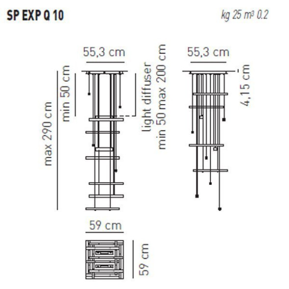 Подвесной светильник Axo Light Explo SP EXP Q 10 Rosso SPEXPQ10RSXXR7S