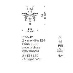 Бра De Majo 7055 A2 070550A02 ruby