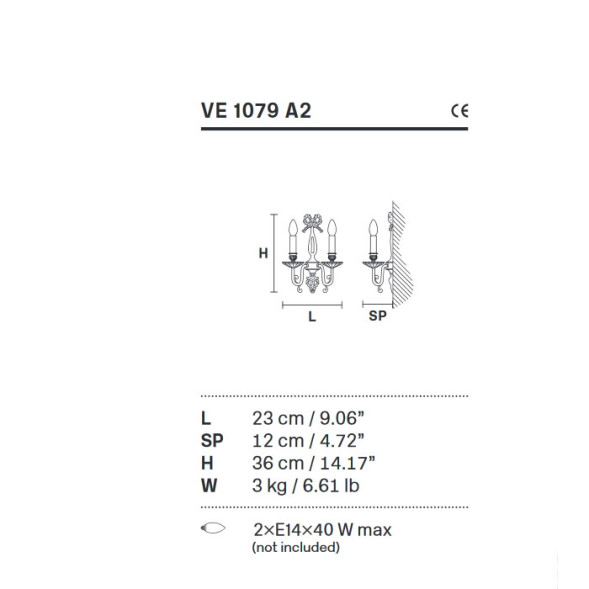 Бра Masiero Brass &amp; spots VE 1079 A2